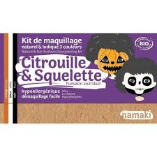 Kit de maquillage 3 couleurs Citrouille et Squelette Namaki