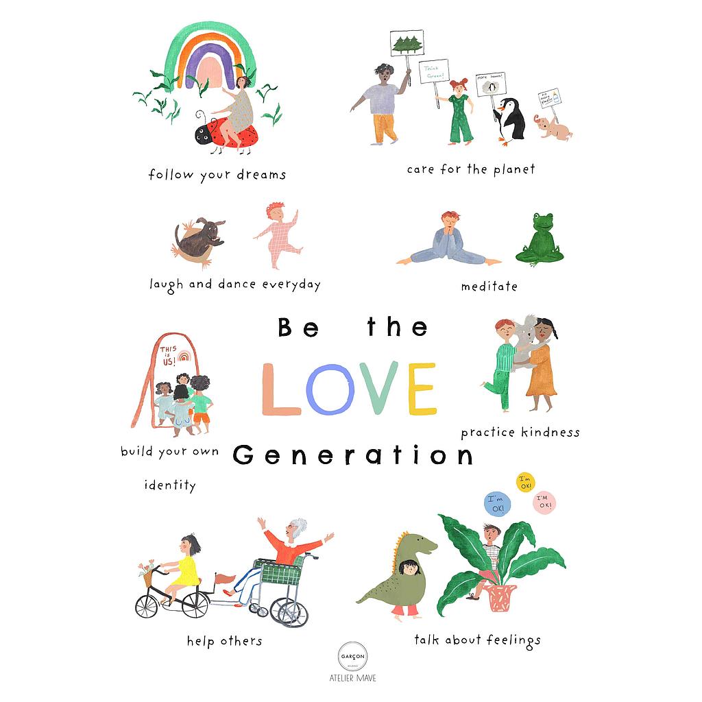 Affiche Love Generation Garçon Milano A3 