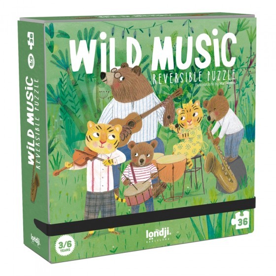 Reversible Puzzle Wild Music 36 pcs Londji