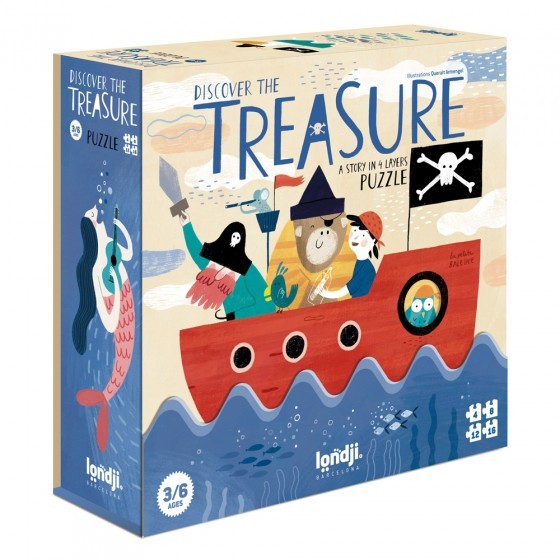 Puzzle Discover The Treasure - Puzzle évolutif 4/8/12/16 pcs Londji