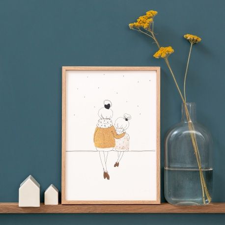 Affiche A5 Love Mum And Girl Winter My Lovely Thing