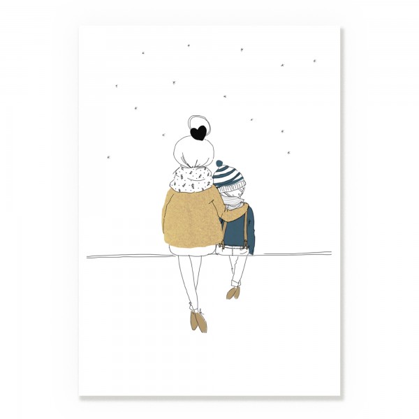 Affiche A5 Love Mum And Boy Winter My Lovely Thing