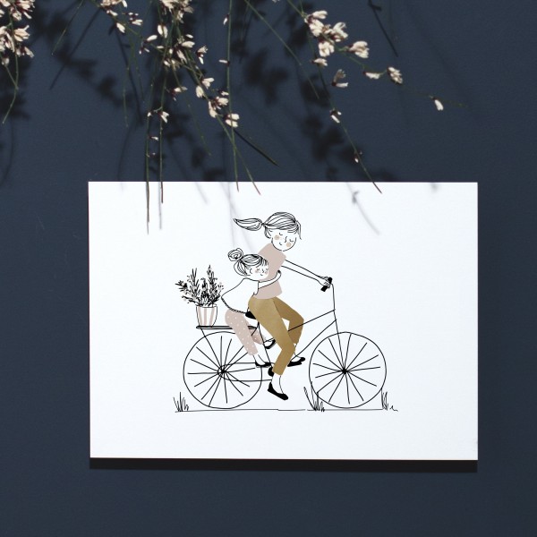 Affiche A4 Balade À Vélo Fille et Garçon My Lovely Thing