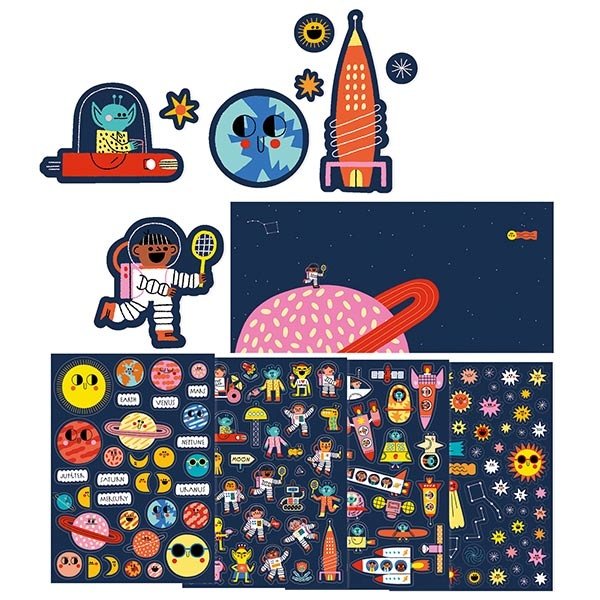 150 Stickers repositionnables Space - Londji