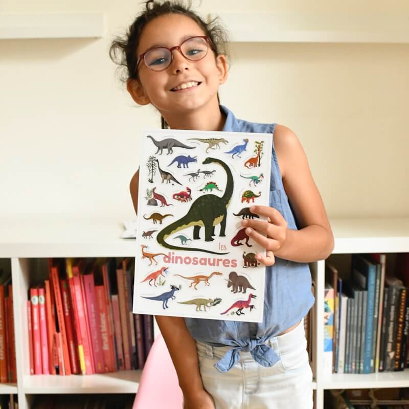 Mini Poster + 26 Stickers Les Dinosaures