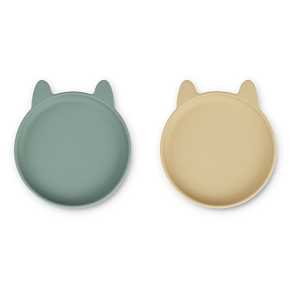 Olivia Plate 2 Pack Rabbit Peppermint Wheat Yellow Mix