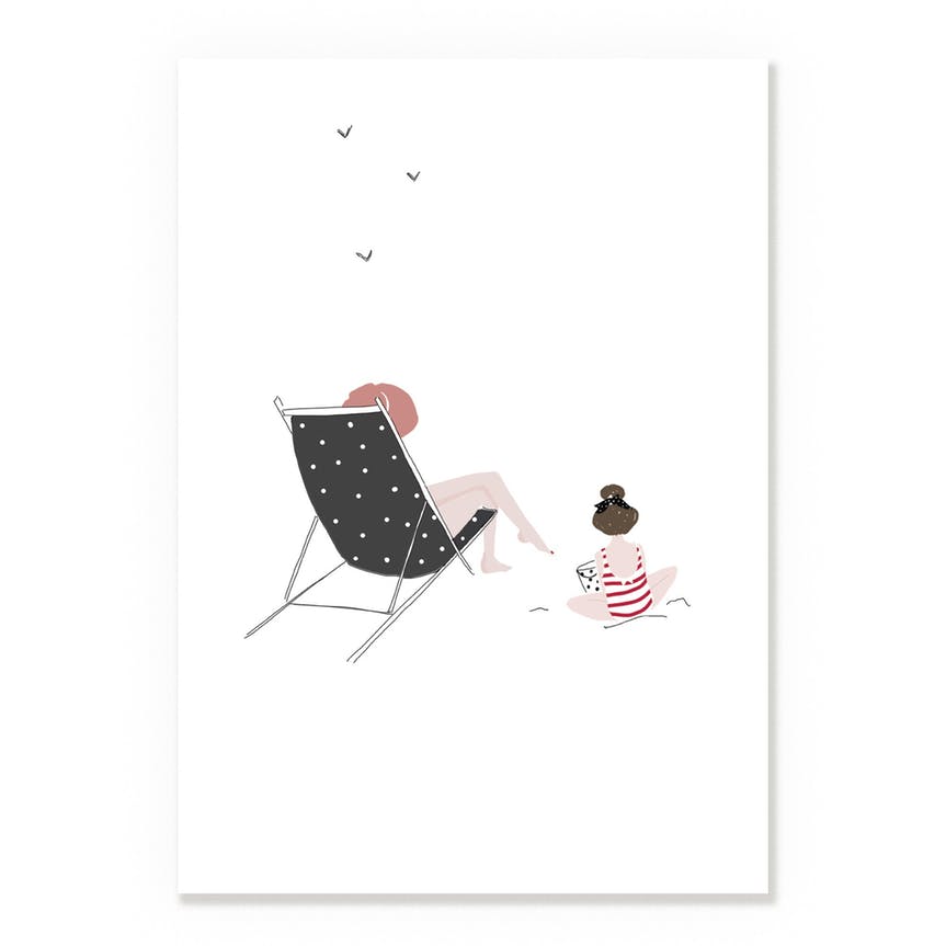 Affiche Plage Fille A5 - My Lovely Thing