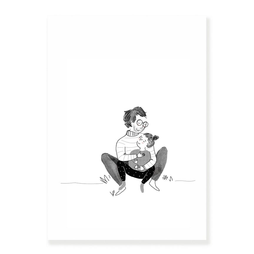 Affiche Tendresse Papa & Fille A4 - My Lovely Thing