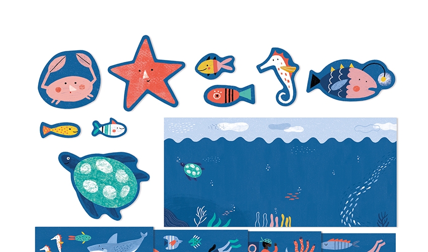 150 Stickers repositionnables Sea - Londji