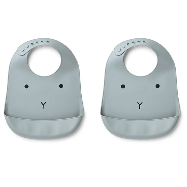 Bavoirs Silicone Rabbit Sea Blue Liewood - Tilda Silicone Bib