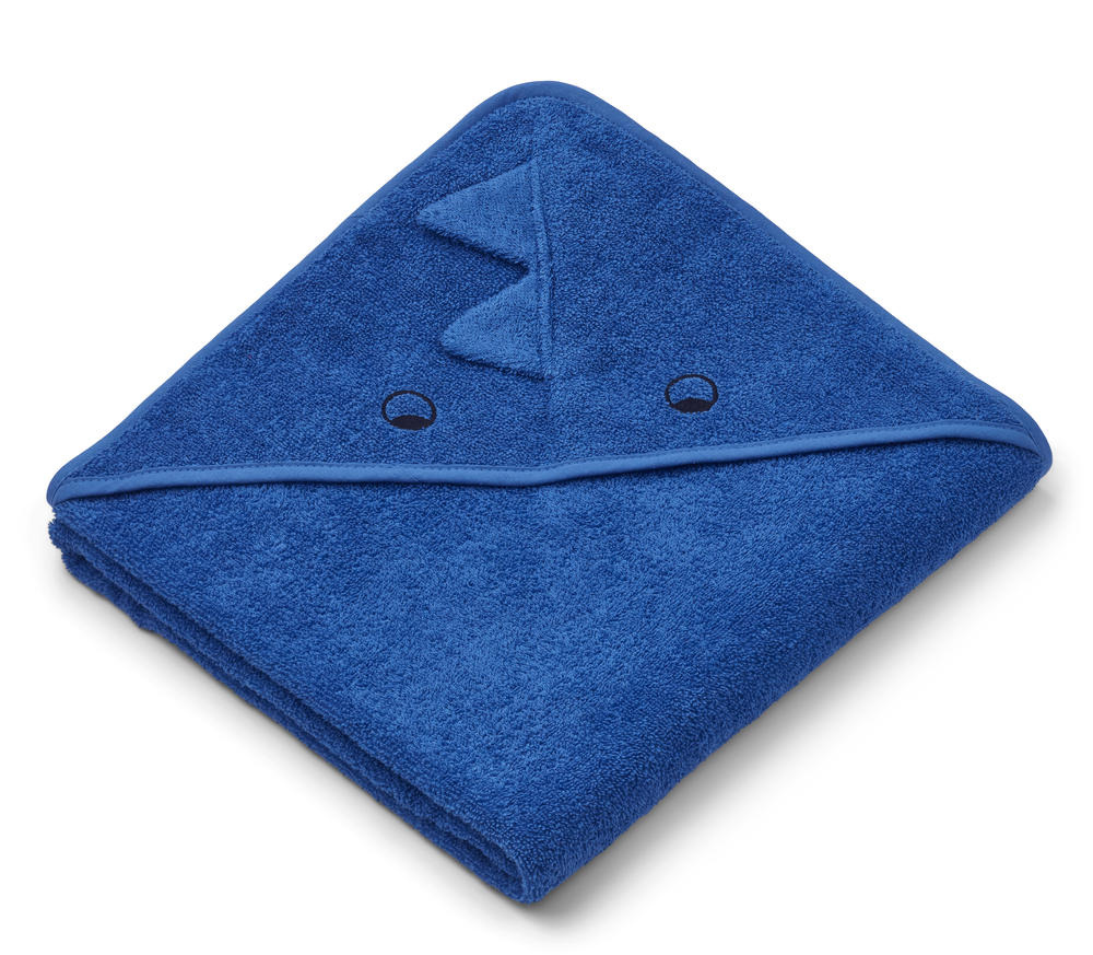 Augusta Hooded Towel Dino Surf Blue - Essuie Liewood