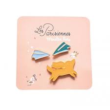 Set de 3 pin's laqués Chien Les Parisiennes