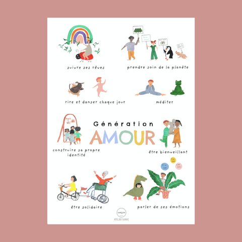Poster Génération Amour  50 x 70 cm Garçon Milano
