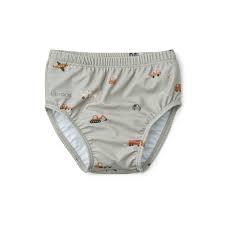 Anthony Baby Swim Pants Vehicles Dove Blue Mix 1-3 mois Liewood