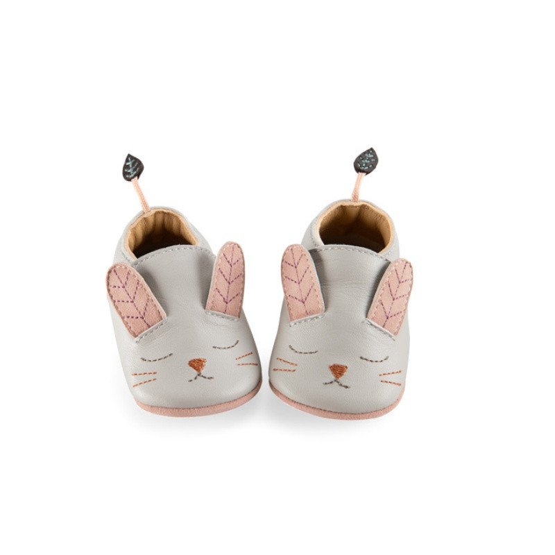 Chaussons en cuir Souris Après la pluie 0-6 mois Moulin Roty