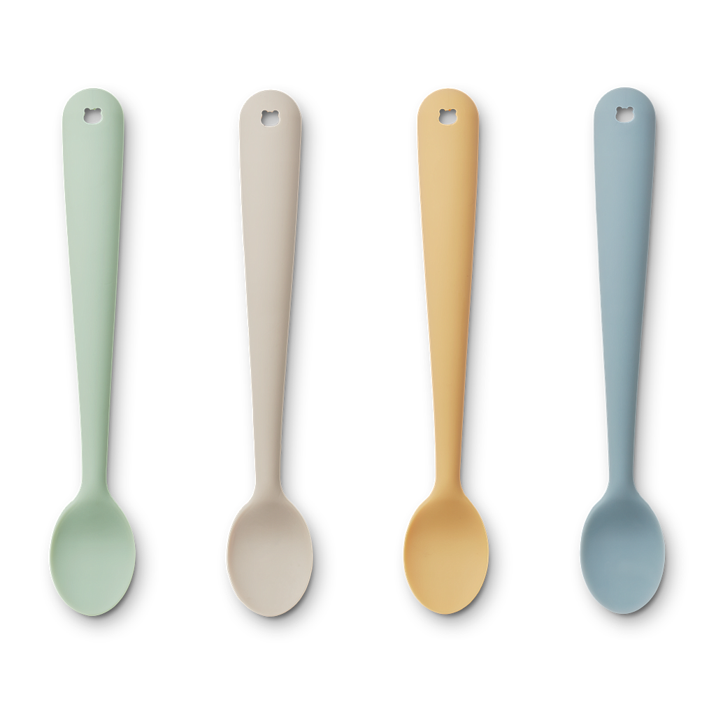 Pack 4 Cuillères Silicone Liewood Dusty Mint Multi Mix