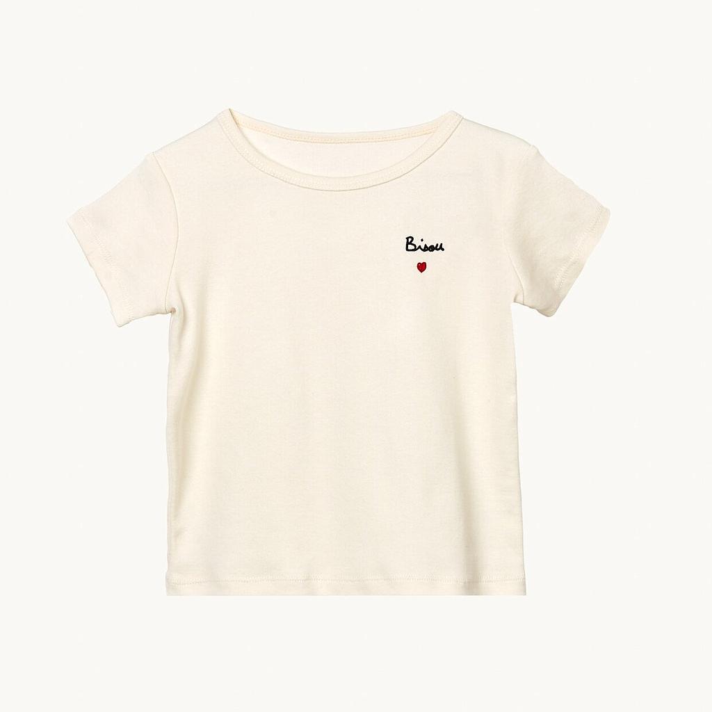 T-shirt Bisou brodé Kids 4 ans Mathilde Cabanas