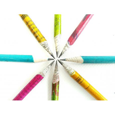 Pack de 10 crayons en papier recyclé Lassanaï