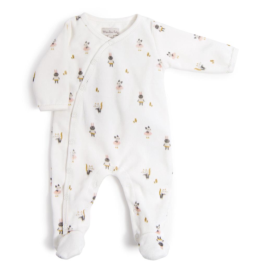 Pyjama velours personnages Aprés la pluie - 1 mois 