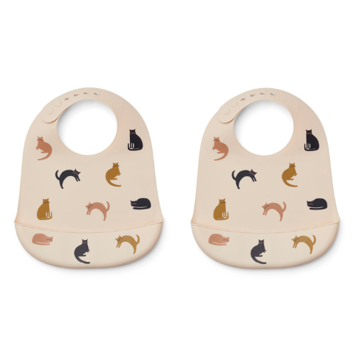 2 Bavoirs en silicone Tilda Miaouw Apple Blossom mix Liewood