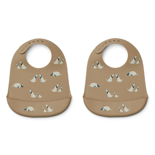 2 Bavoirs en silicone Tilda Dog Oat mix Liewood