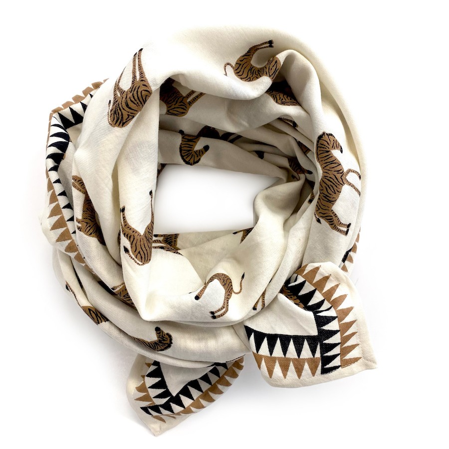 Big foulard Latika Zèbre Chocolat Coco Apaches Collections