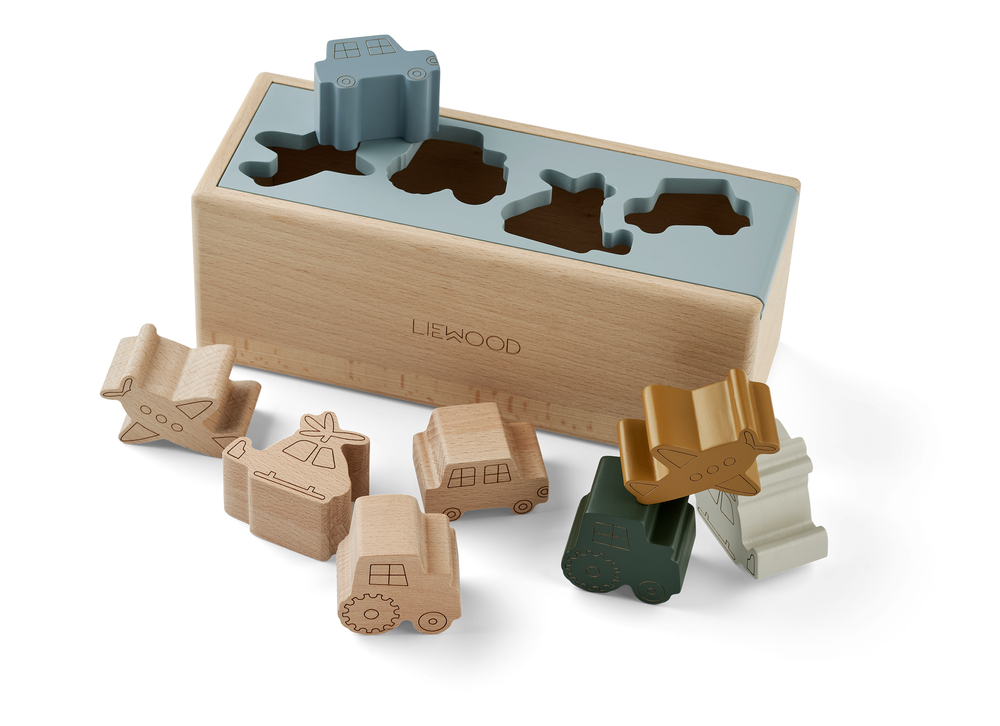 Puzzle box Midas Vehicles Blu Fog Multi Mix Liewood