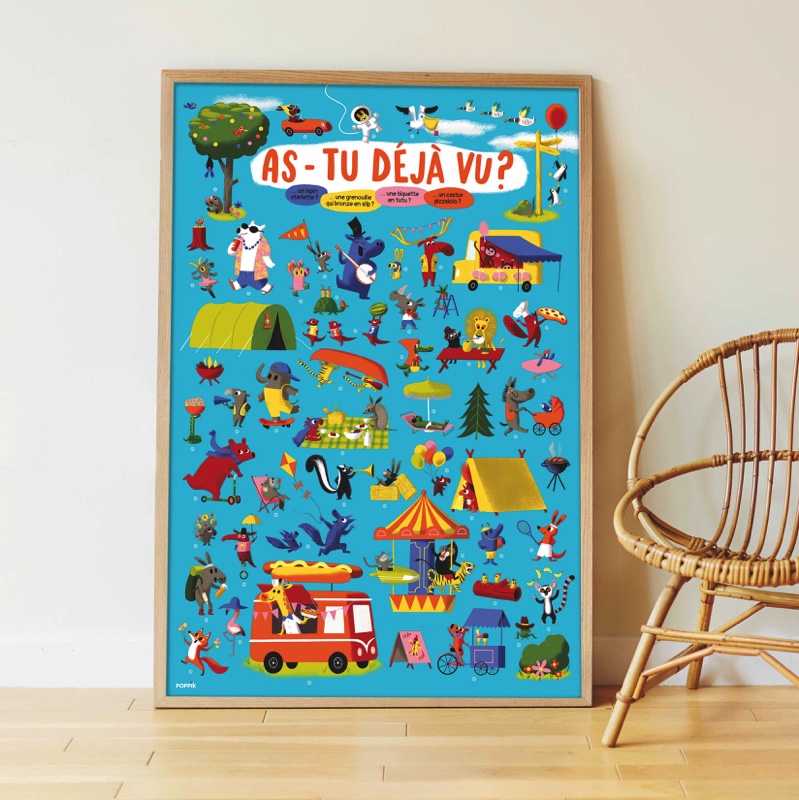 Poster en stickers Le jeu des animaux - Poppik