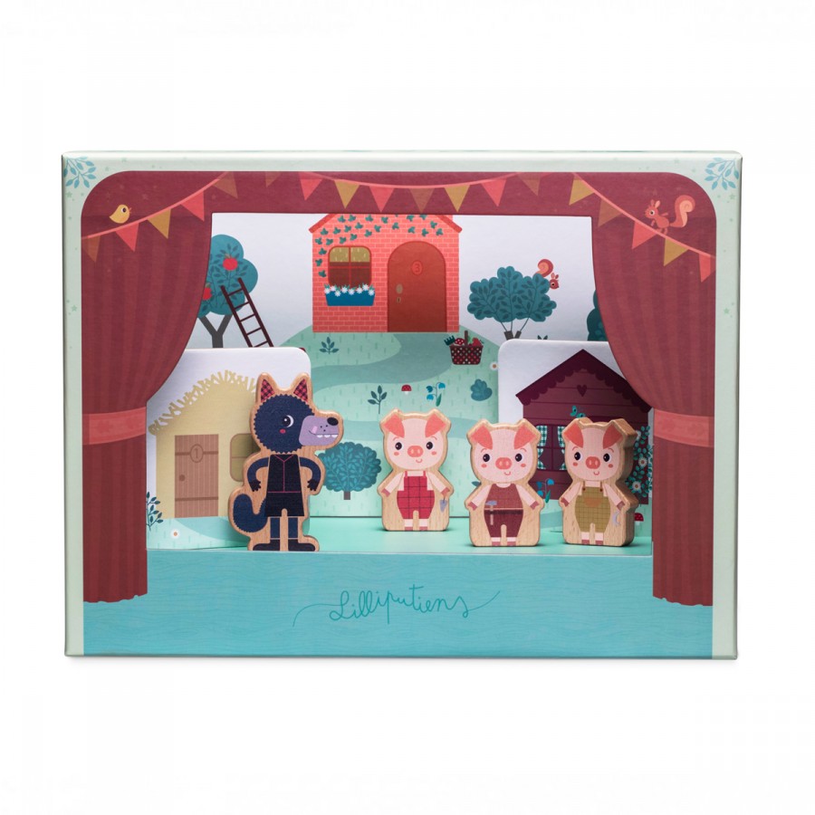 Théâtre magnétique Le loup et les 3 petits cochons Lilliputiens