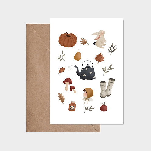 Carte Postale Novembre cocooning Atelier Oranger 