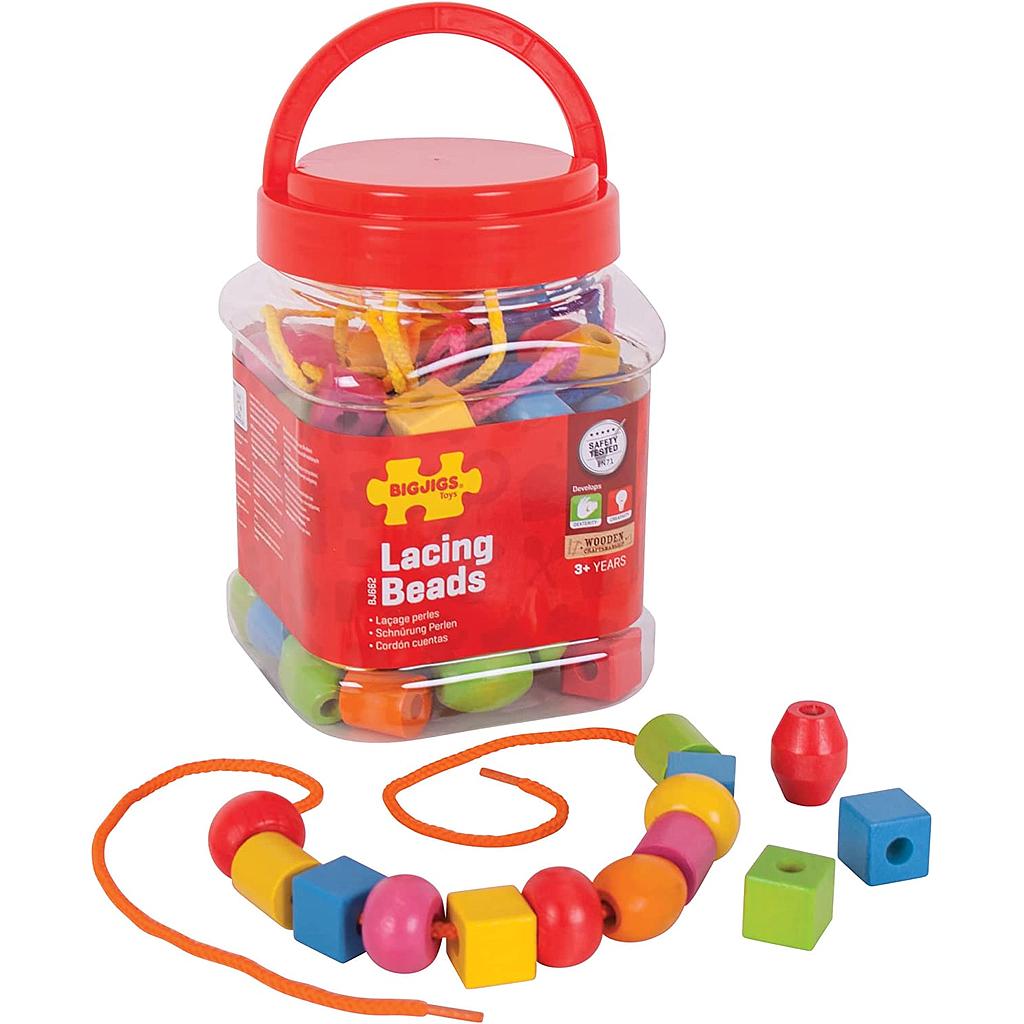 Pot de perles à lacer Bigjigs