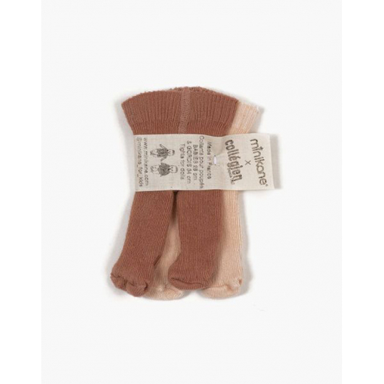 Lot de 2 collants Babies bois de rose/sorbet Minikane