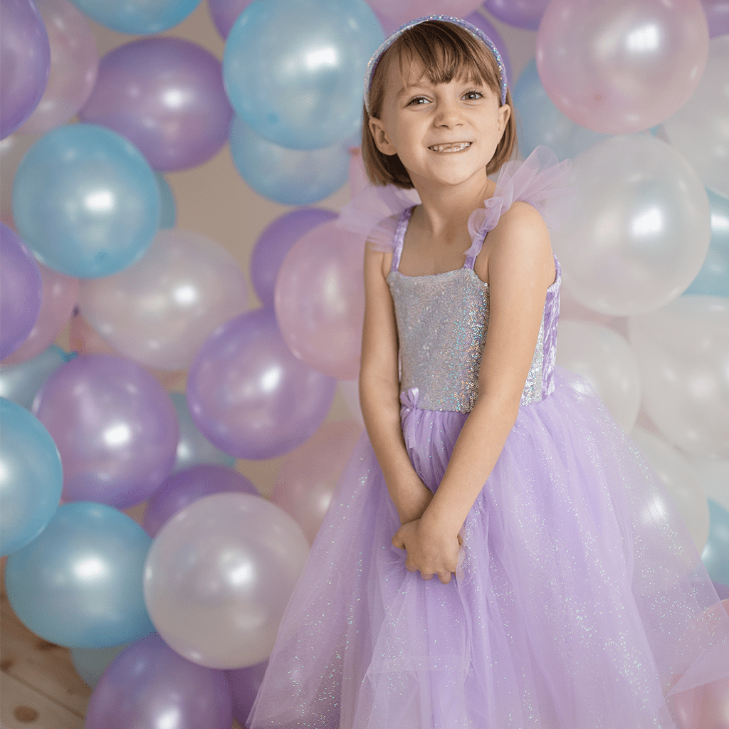 Robe Princesse Sequins Lilas 7-8 ans