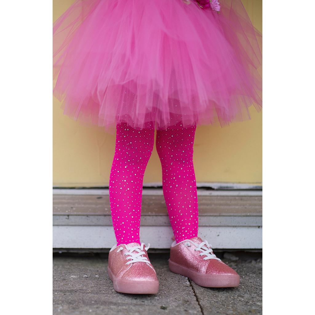 Bas Fuschia ac strass 3-8 ans