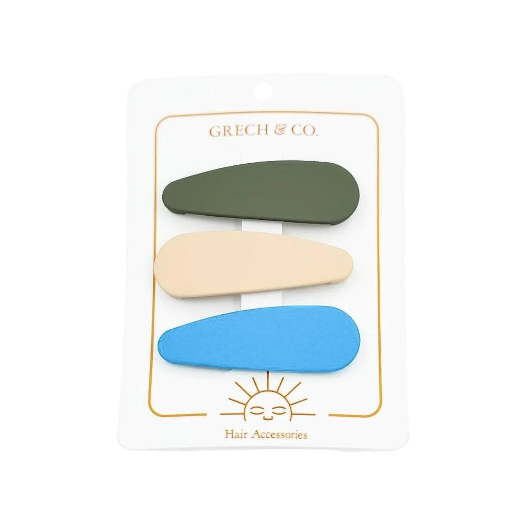 Snap Clip Set of 3 Storm Oat Azur