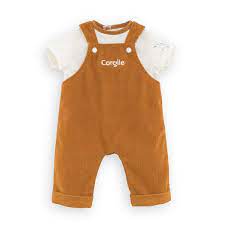 Salopette velour et t-shirt pour poupon 30 cm Corolle