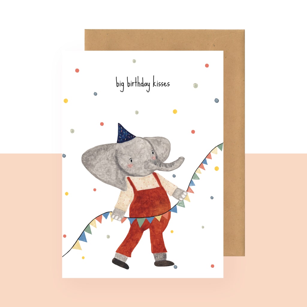 Carte Big birthday kisses Studio Bertha 