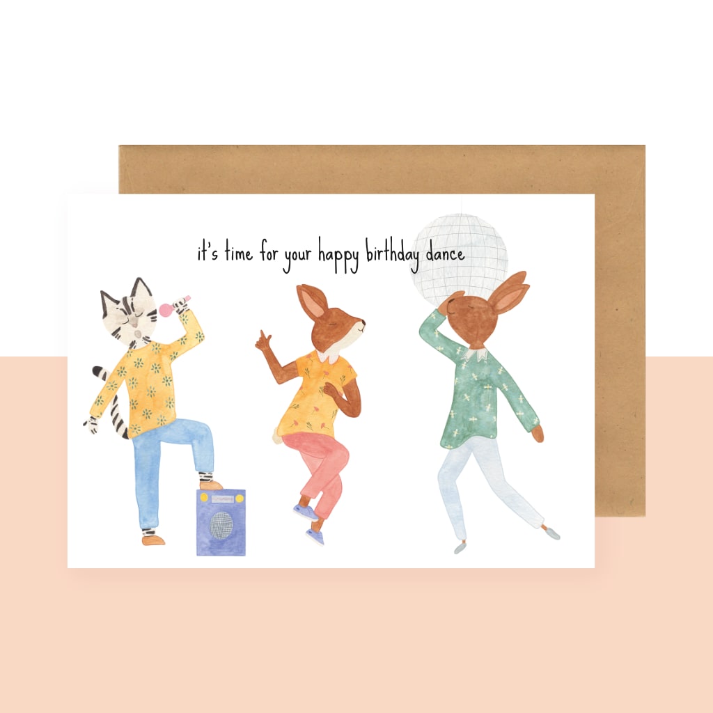 Carte It's time for your happy birthday dance Studio Bertha