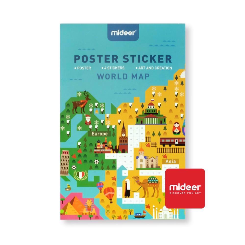 Autocollants sur poster Carte du monde