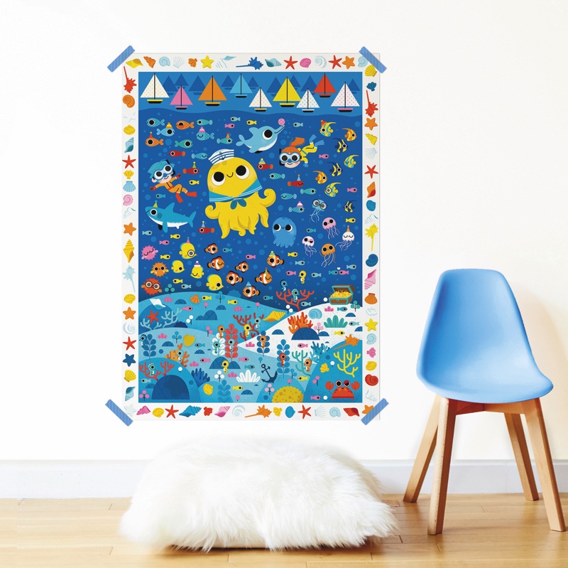 Poster créatif + 150 stickers La mer (3-6 ans)