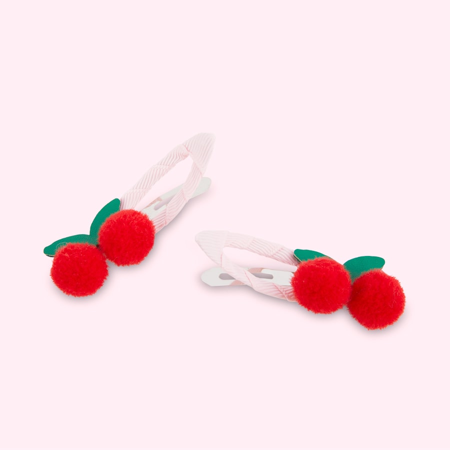 Sweet Cherry Pom Pom Clips