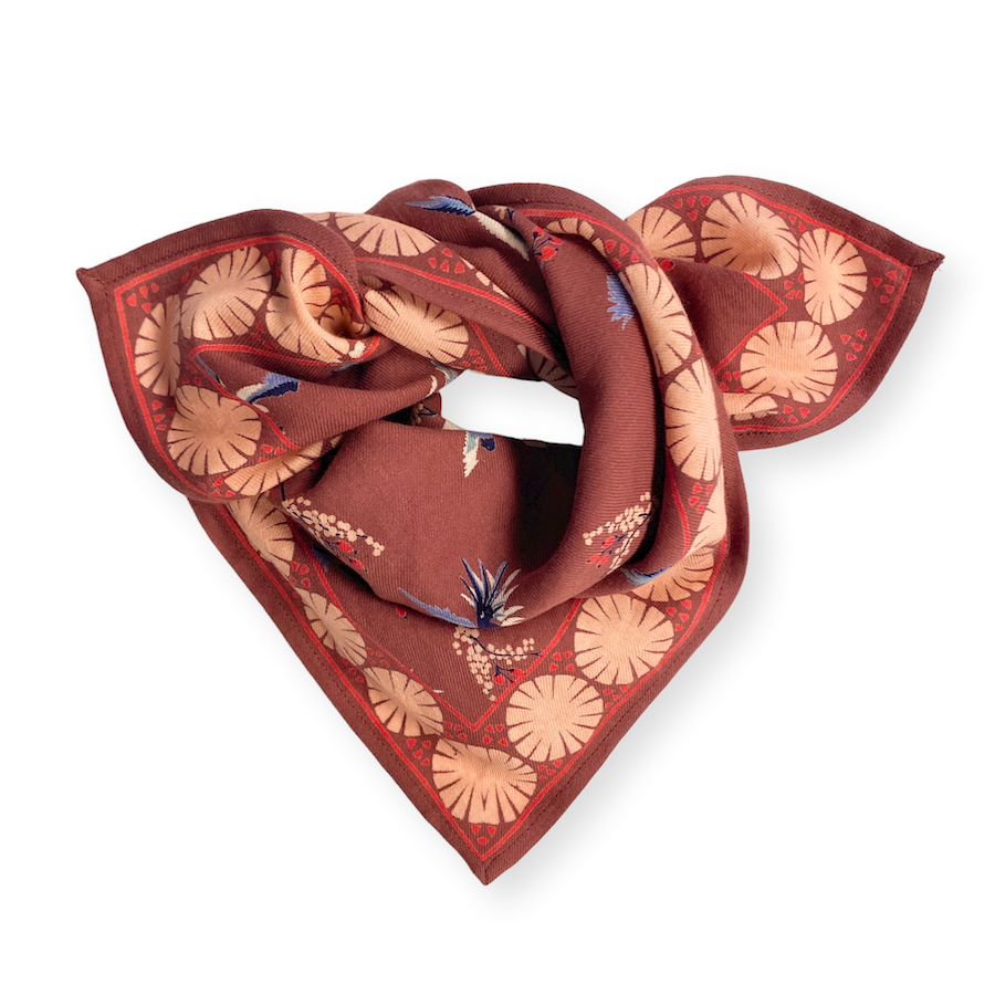 Small Foulard Manika Cerisier Rhubarbe Apaches Collections