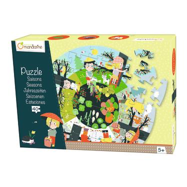 Puzzle grande taille Les saisons 40 pièces Avenue Mandarine 